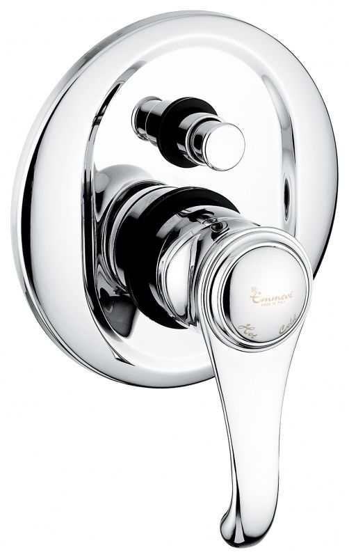 6019NC Внутристенный смеситель Tiffany на 2 выхода, цвет черный-хром EMMEVI