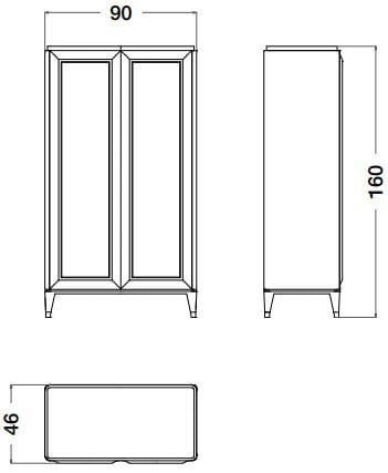 Шкаф из шпона с распашными дверцами CPRN HOMOOD Blue Moon ARCH-00044641 - Вид №2