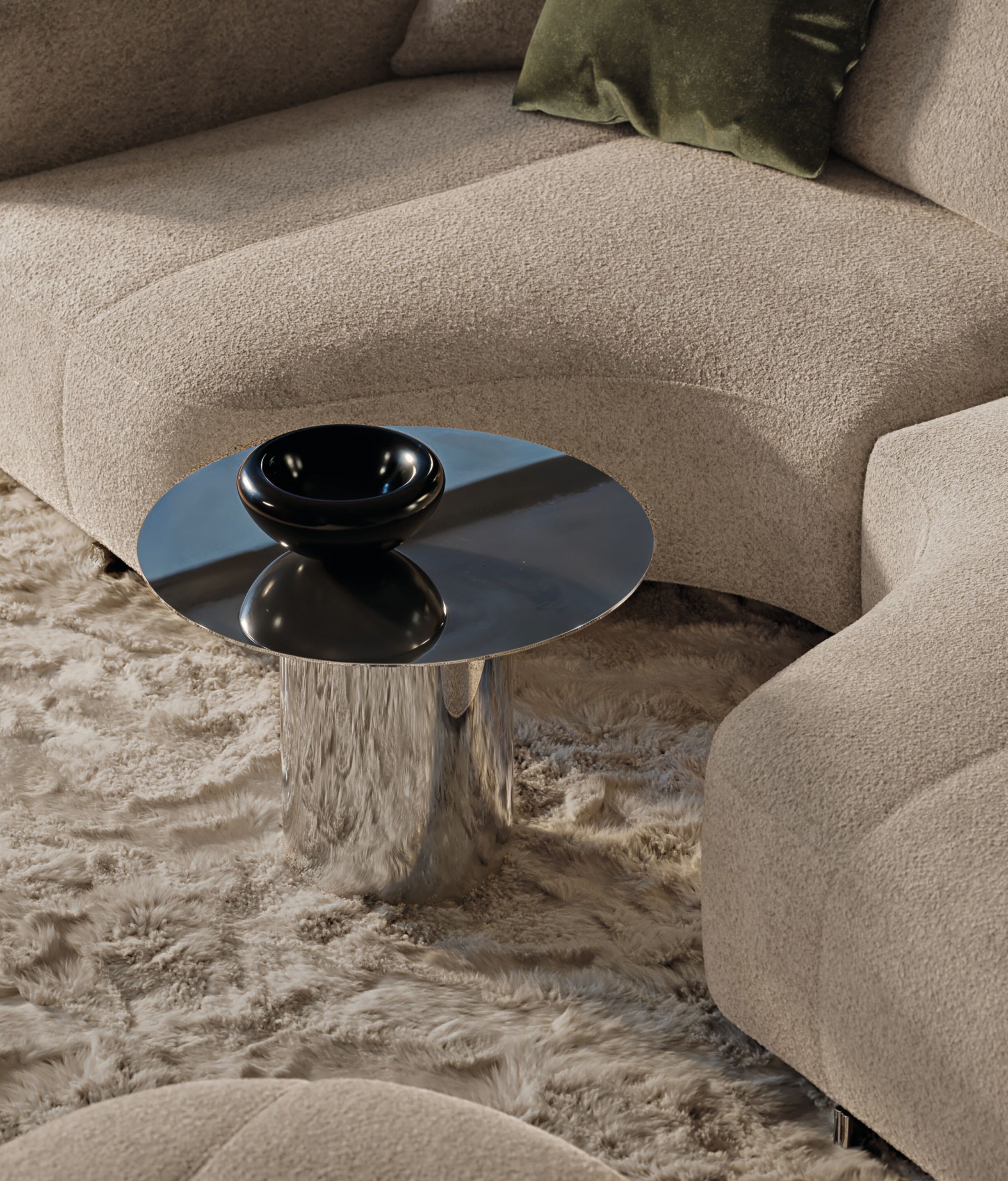 Круглый журнальный столик из нержавеющей стали Minotti TOKIE ARCH-00063623 - Вид №1