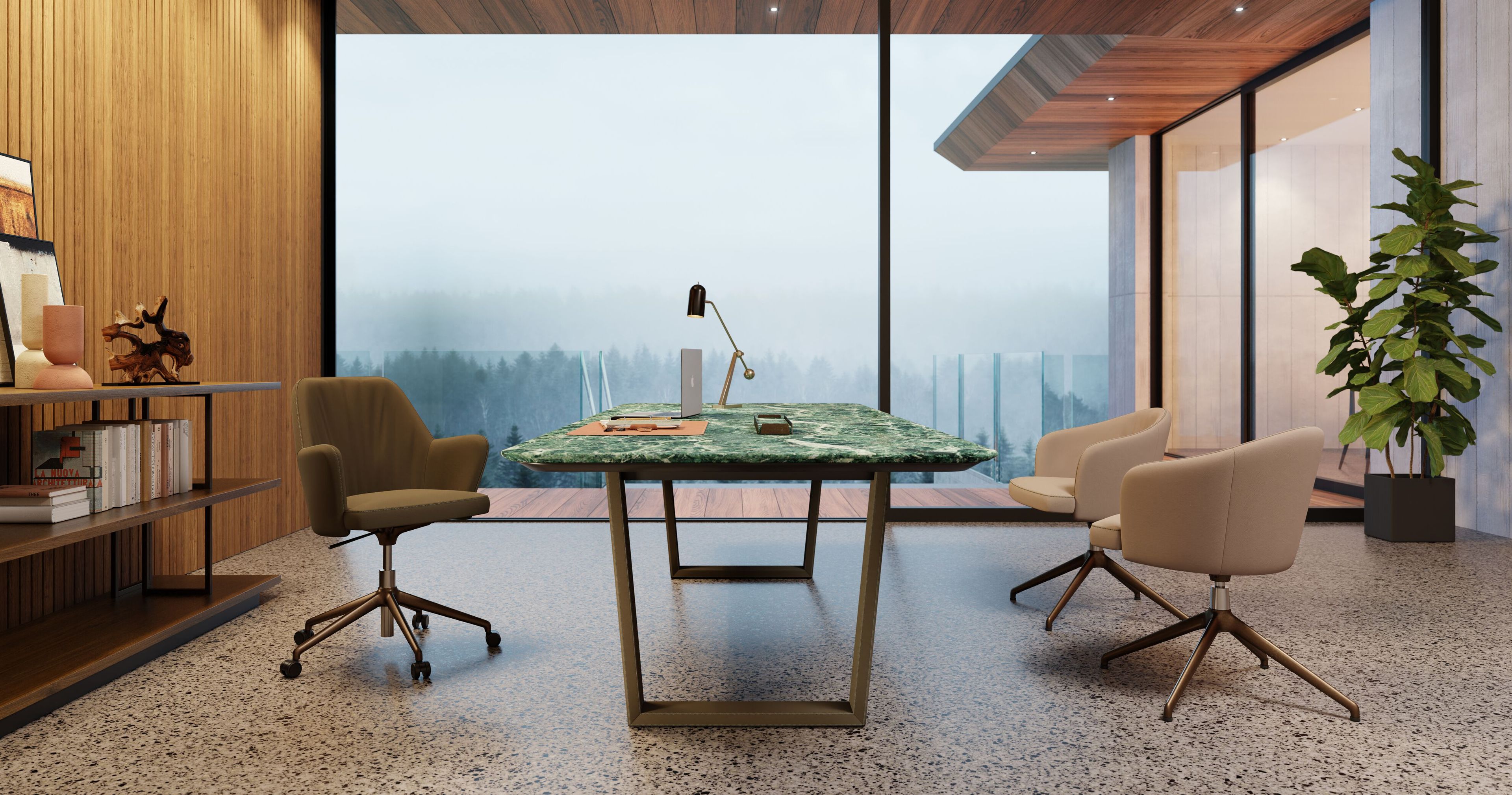 Кожаный операционный офисный стул на насесте Borzalino Джо ARCH-00086247 - Вид №1