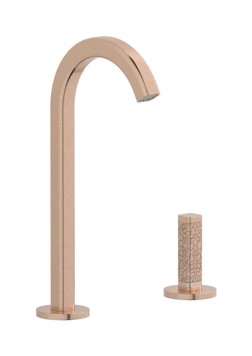 Смеситель для раковины на 2 отверстия WE ARE IB ei394sr_2 Brushed Rose Gold Elio