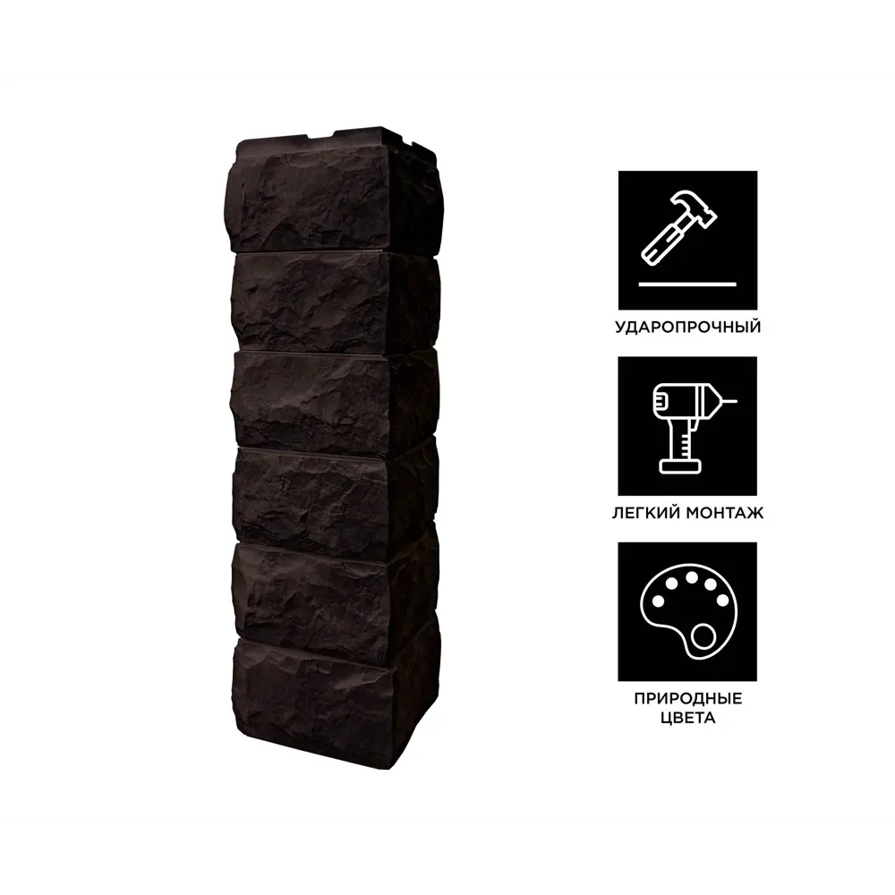 89355948 Угол наружный Fineber Скол цвет темно-коричневый STLM-1407421  - Вид №1