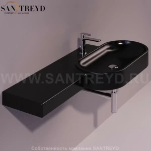 FL22NERO Подвесная раковина настенная овальная Simas Flow черная