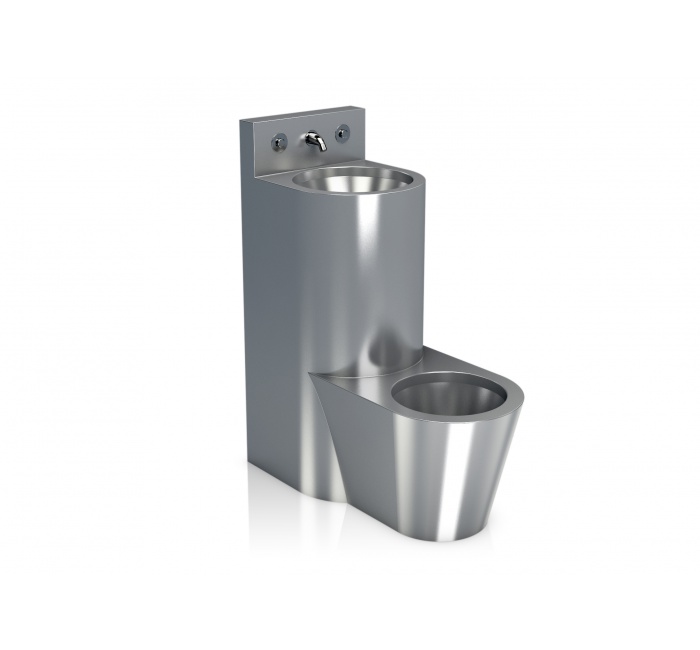 GW08 73 04 01 Genwec Компактный антивандальный умывальник и унитаз справа (с аксессуарами) 