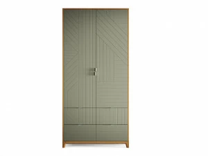 Шкаф распашной двухдверный с ящиками зеленый Case №4 THE IDEA  210406 Зеленый