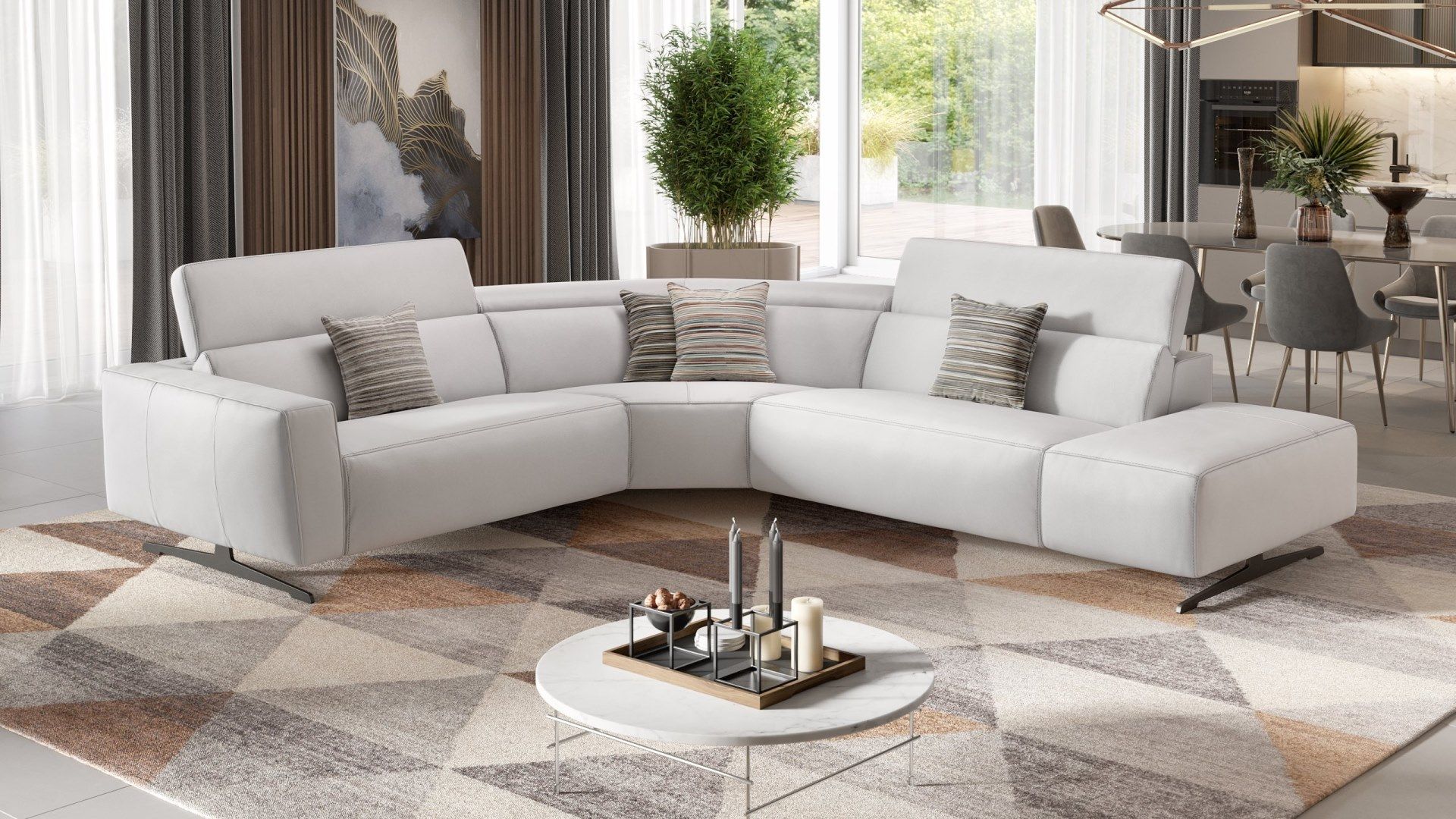 Кожаный угловой диван Sofanella Alesso ARCH-00019574 - Вид №3