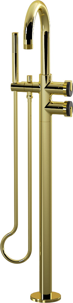 E-11554-R1MBK-L1PB-PB Смеситель напольный отдельностоящий (внешняя часть) GRAFF MOD+