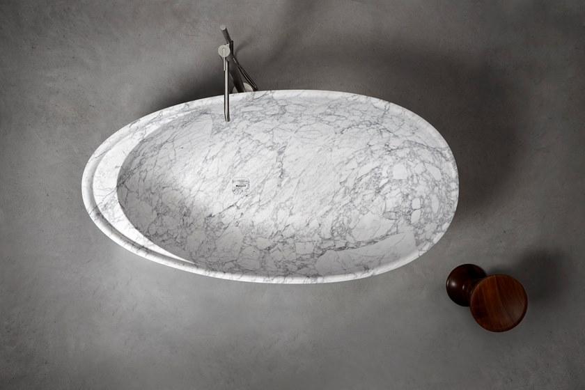 Antonio Lupi Design Отдельностоящая овальная ванна из каррарского мрамора Antoniolupi sun-id-1390011 - Вид №4