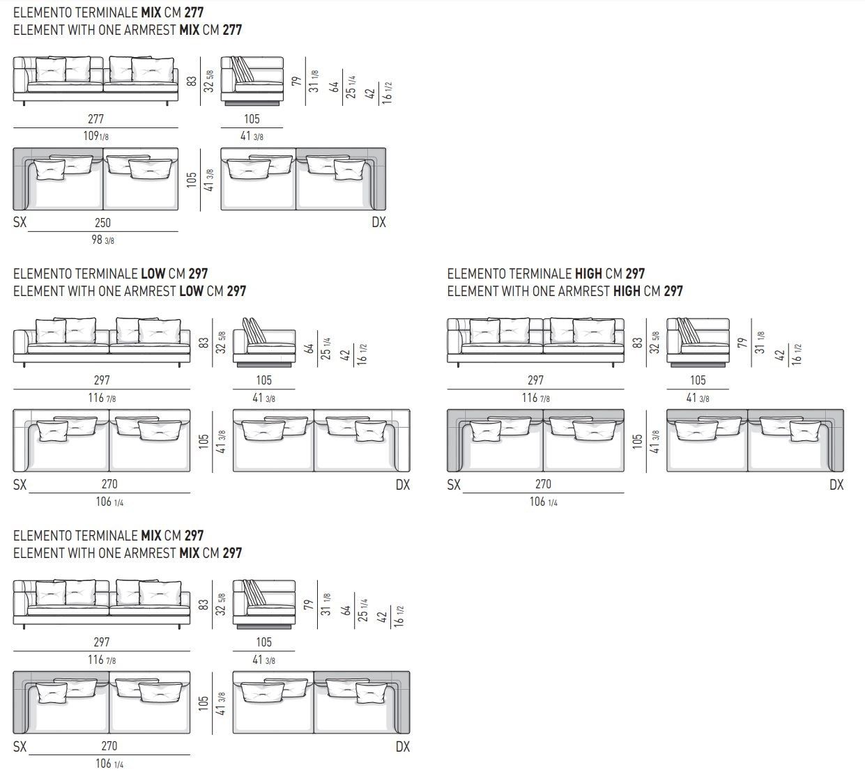 Модульный угловой диван из ткани Minotti ALEXANDER ARCH-00105167 - Вид №20