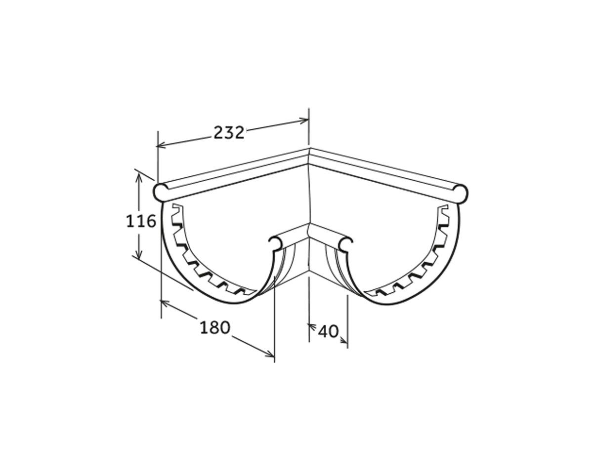 Уникальный угловой желоб 133 First Corporation First Plast ARCH-00128908 - Вид №2