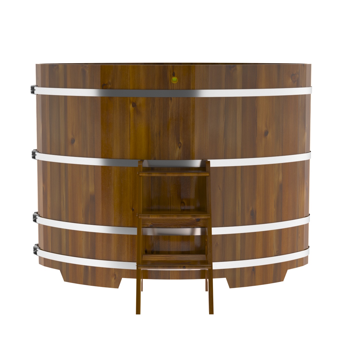 2301 Купель овальная из лиственницы Рустик 1,15х1,83х1,4 морёная Alyarus  - Вид №4