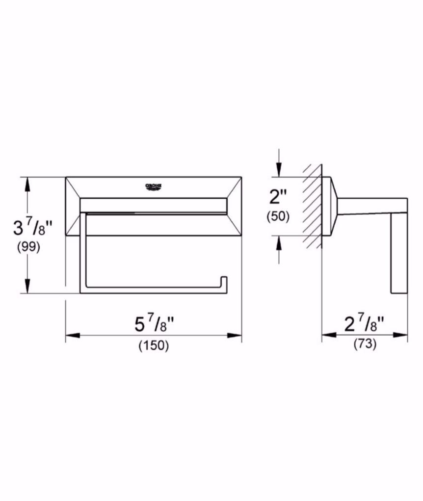 Держатель для туалетной бумаги GROHE Allure Brilliant без крышки, хром (40499000) - Вид №1