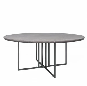 Обеденный стол круглый с мраморной столешницей 120 см "Хэнкок" АЛЕТАН  350921 Черный