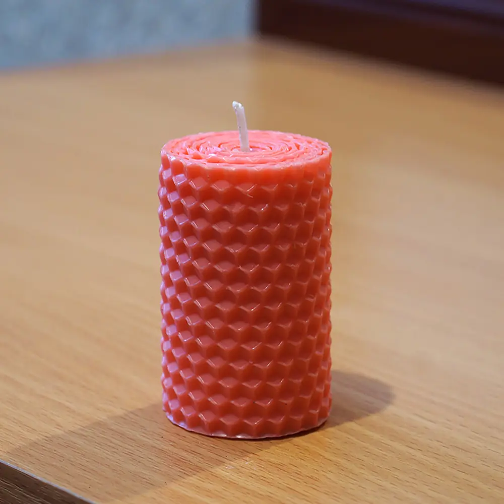 Свеча вощинная цилиндр розовая 4x6.5 см EVIS STLM-2104644 - Вид №3