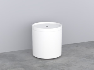 ELOT-AN+ELCTL-TL Otto Tondo: Пуф круглый из материала Livingtec на 4-х колесиках, с крышкой деревянной cielo Elle