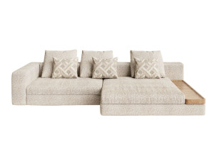 Тканевый диван с полуостровом