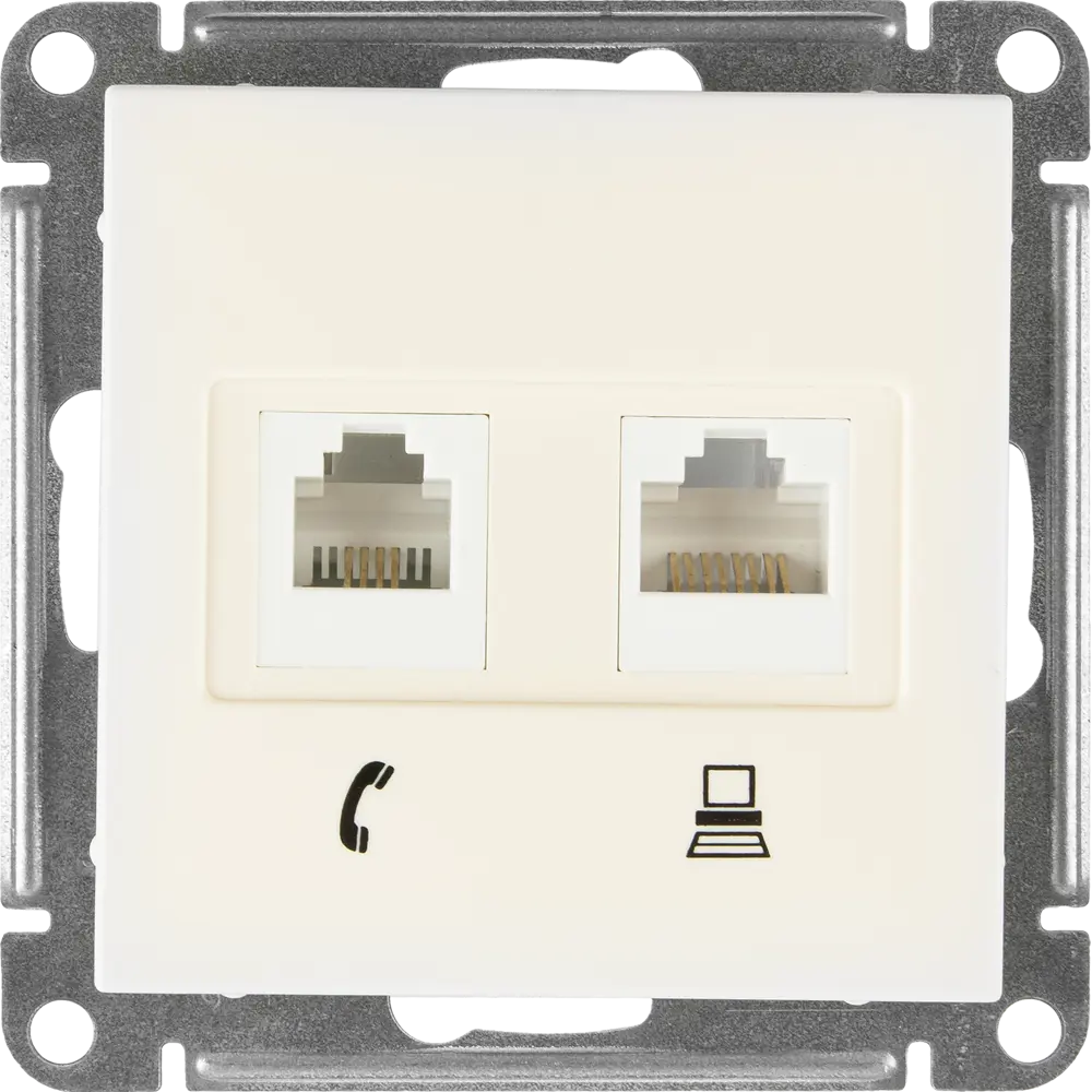 SYSTEME ELECTRIC W59 - Двойная розетка RJ11+RJ45 для телефона и интернета 18799359 STLM-0012757