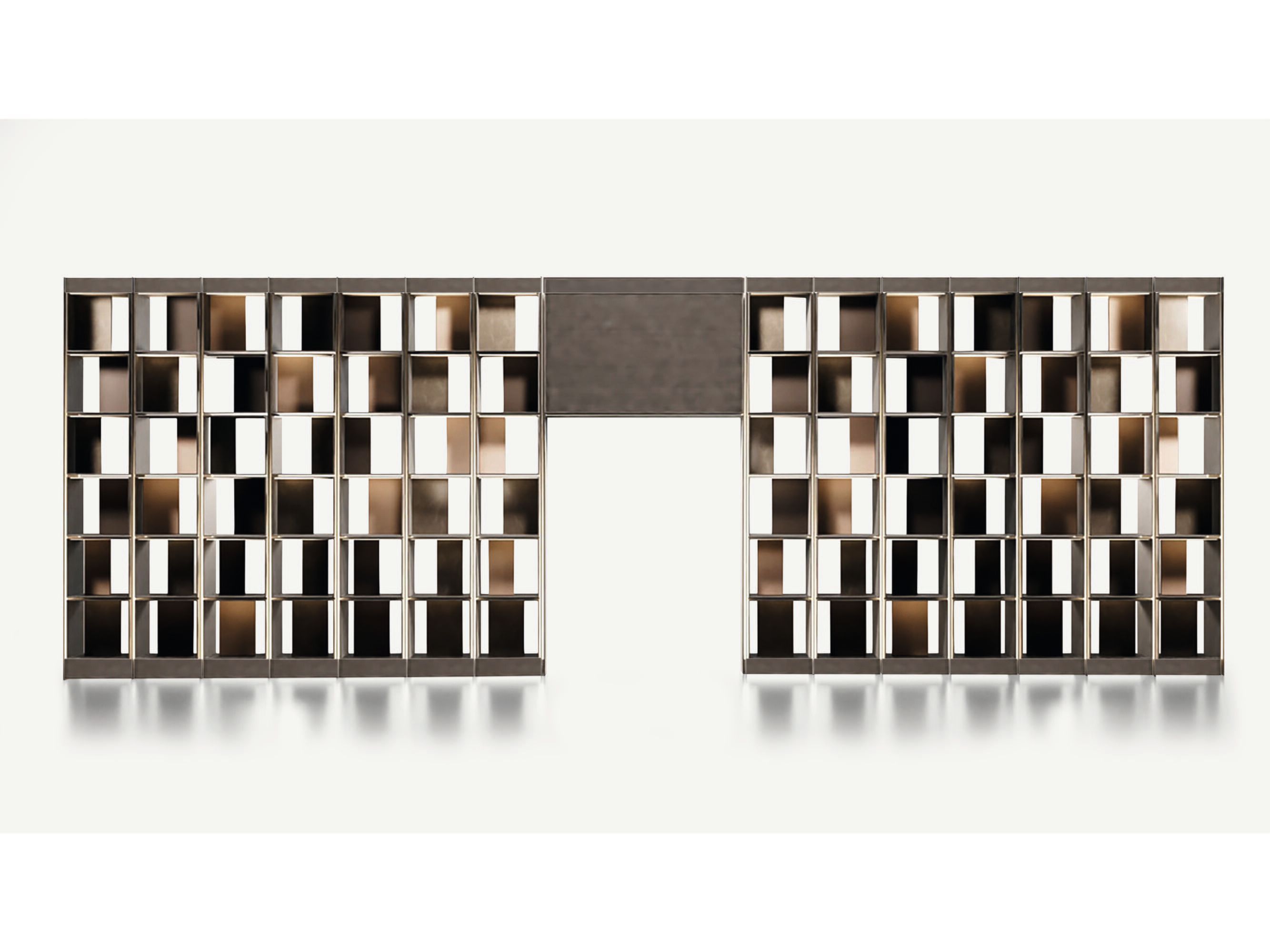 Модульный алюминиевый книжный шкаф с освещением Visionnaire C-SQUARE ARCH-00102125