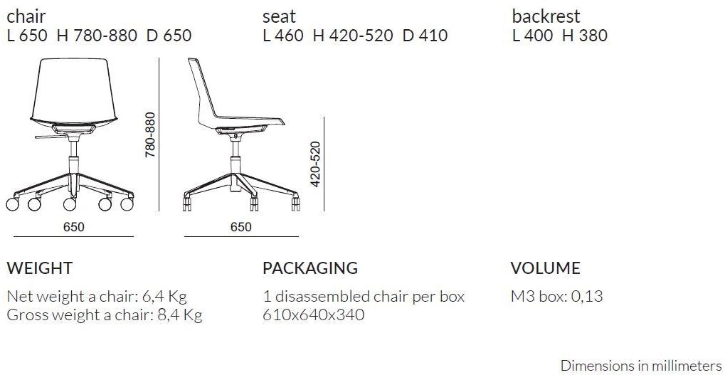 Quadrifoglio Стул для конференций с откидной крышкой Clue sun-id-1516428 - Вид №4