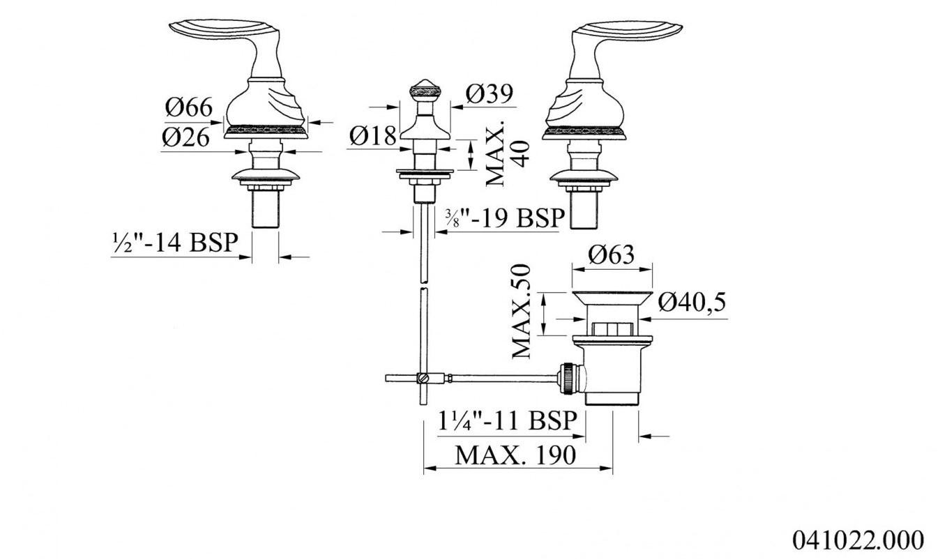 Bronces Mestre Смеситель для биде на 3 отверстия Austral sun-id-1408280 - Вид №1