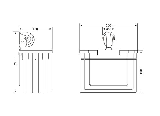 Держатель для гостевых полотенец JOERGER Muschel 601.00.104.000 - Вид №1
