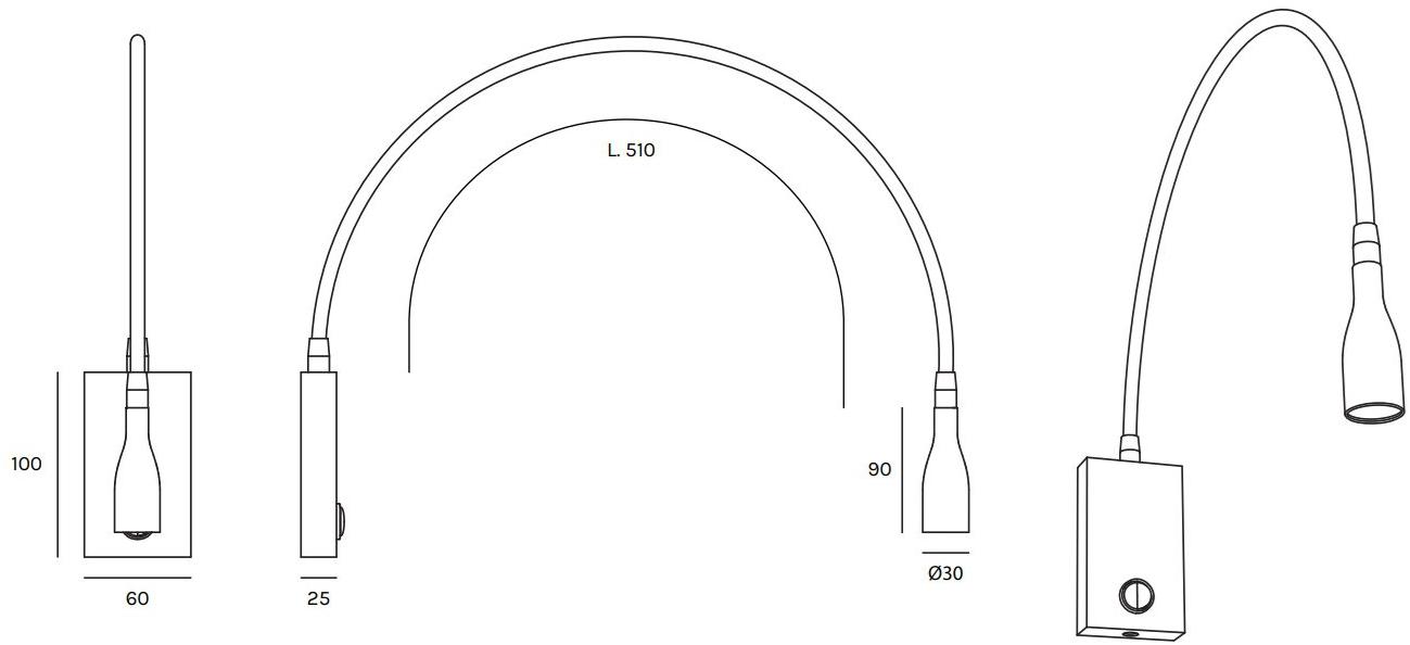 Olev Светодиодная лампа для чтения с гибким кронштейном  7025  - Вид №3