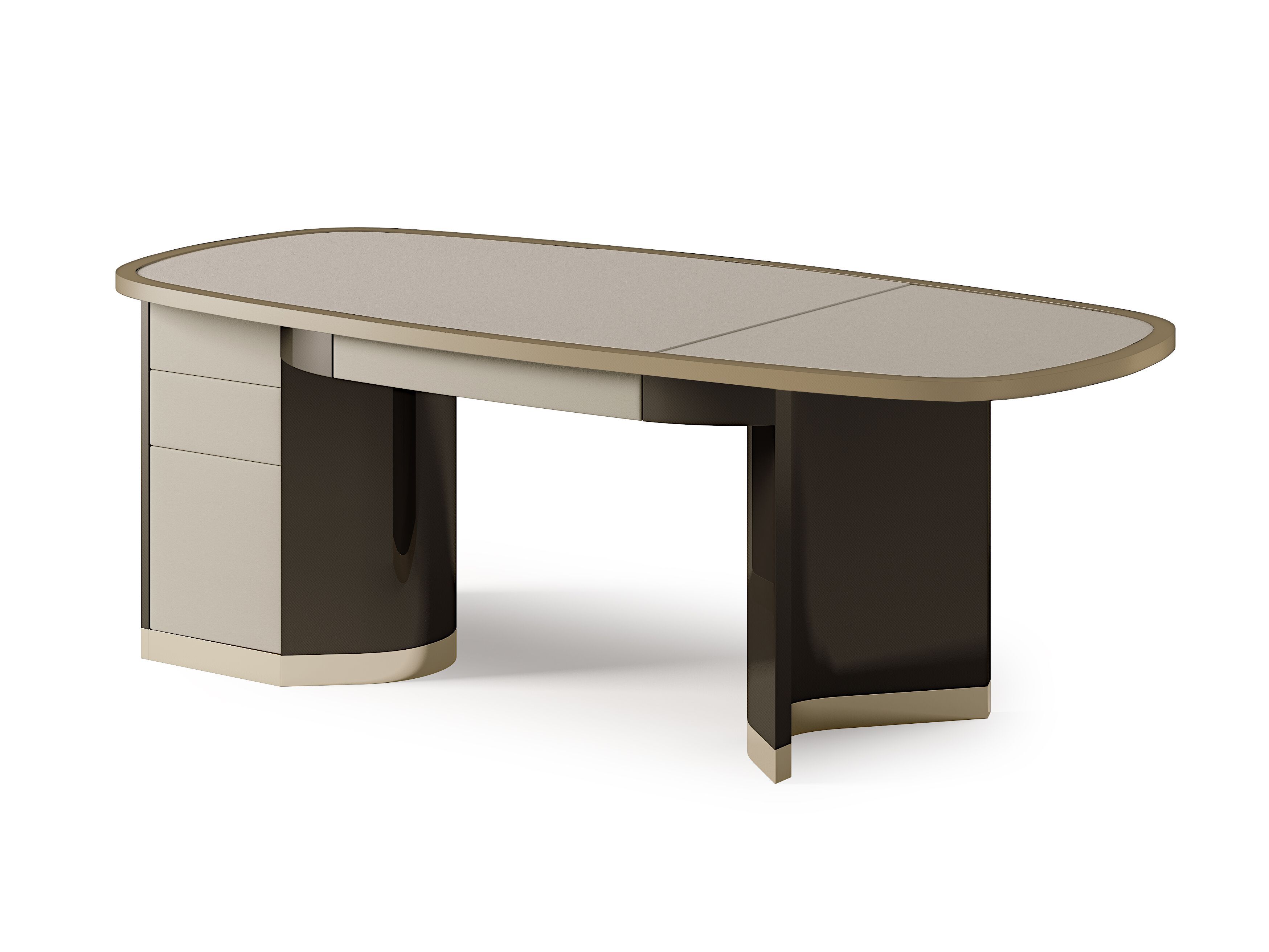 Кожаный деревянный стол с ящиками Bizzotto Italia Atmosphera ARCH-00087783 - Вид №1