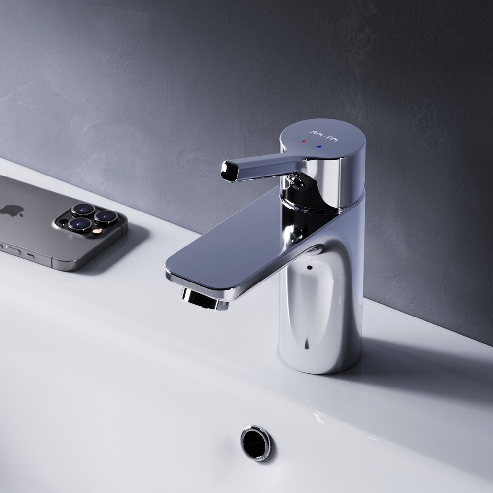 F85B82100 смеситель для умывальника с д/к излив 100 мм хром шт AM.PM X-Joy S 