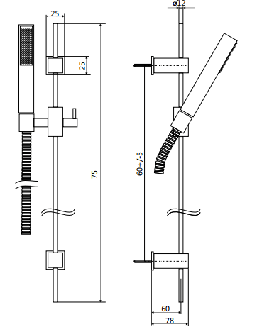 Душевой гарнитур Kaja Aquadrat 27811-С A-Quadrat 27811С - Вид №1