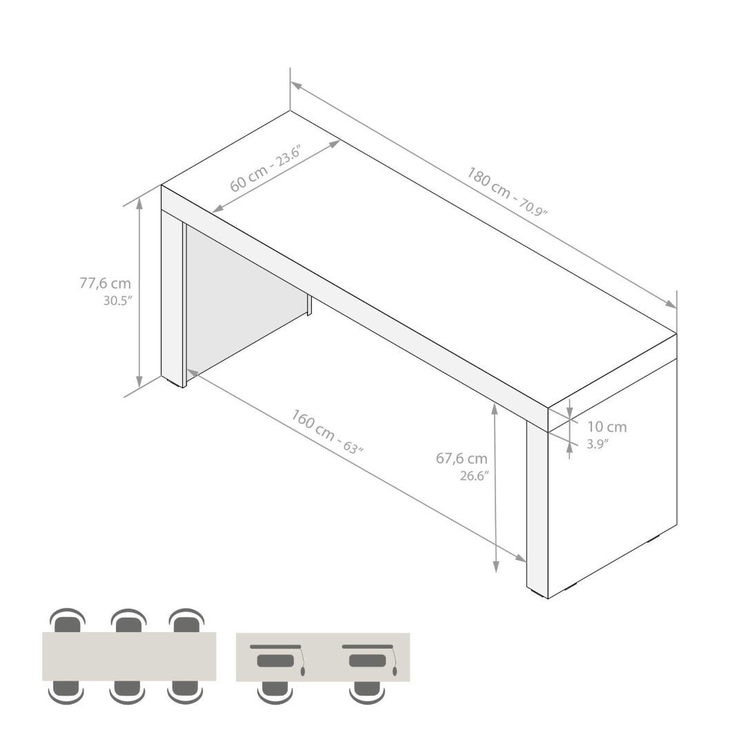 Прямоугольный стол из меламина Mobili Fiver Evolution ARCH-00039213 - Вид №24