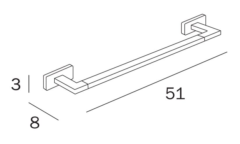Держатель для полотенец из хромированной латуни INDA® ARCH-00056502 - Вид №3