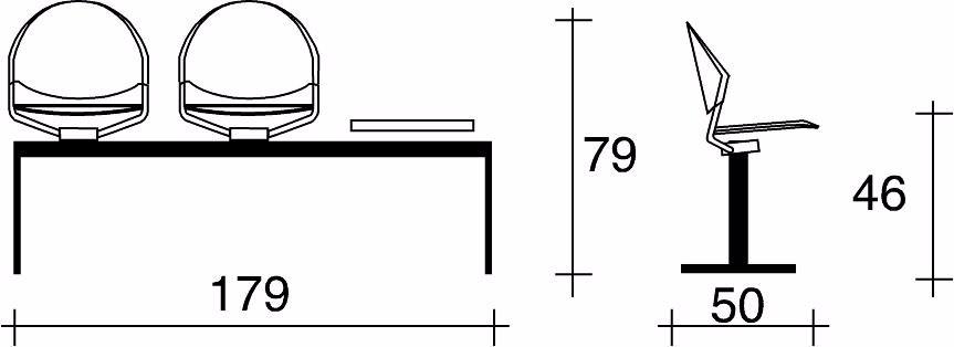 TALIN Сиденье на балке пола из ткани с подлокотниками Delfi sun-id-1504117 - Вид №3