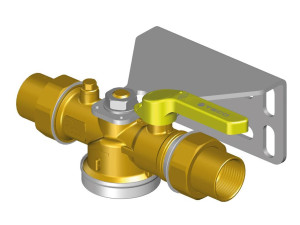 Однотрубный прямой газовый счетчик и запирающийся клапан прямая резьбовая версия с резьбовыми фитингами DIN 3436