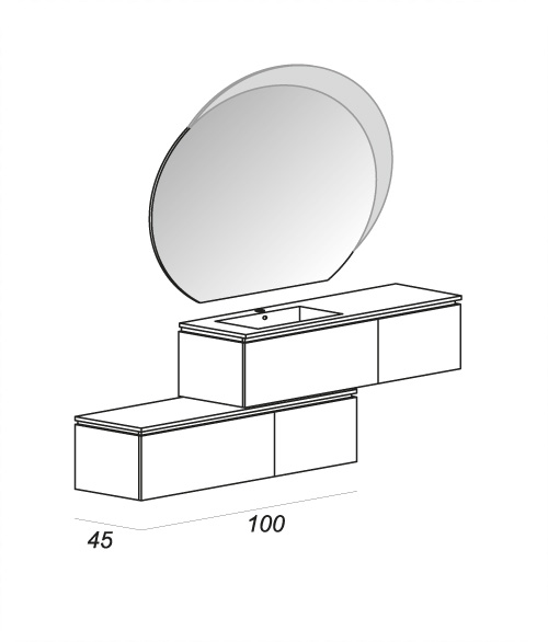 Мебель для ванной CEZARES AVRIL 54401 Bianco Lucido  - Вид №5