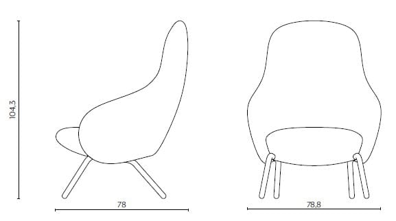 Тканевое кресло с подлокотниками и трубчатым основанием Miniforms Nebula ARCH-00140272 - Вид №3