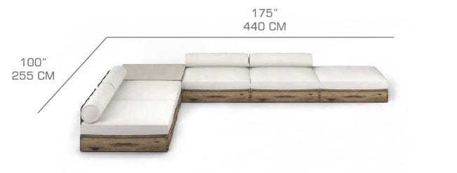 Угловой садовый диван в Sunbrella® MAMAGREEN Aiko ARCH-00024330 - Вид №4