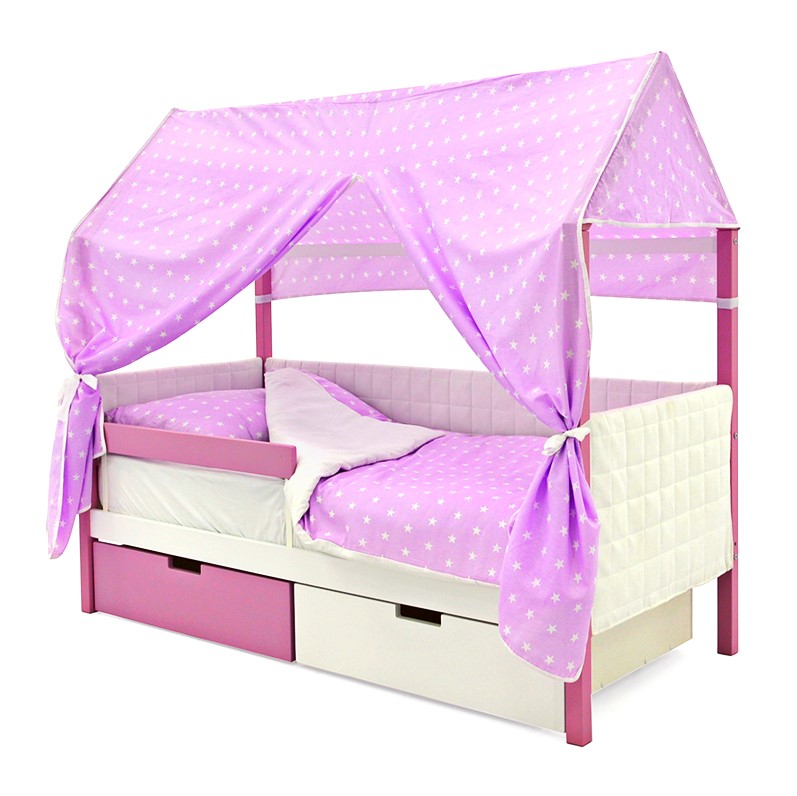 Детская кровать-домик мягкая лаванда-белая Svogen БЕЛЬМАРКО  00-3873183 Розовый Santreyd  - Вид №9