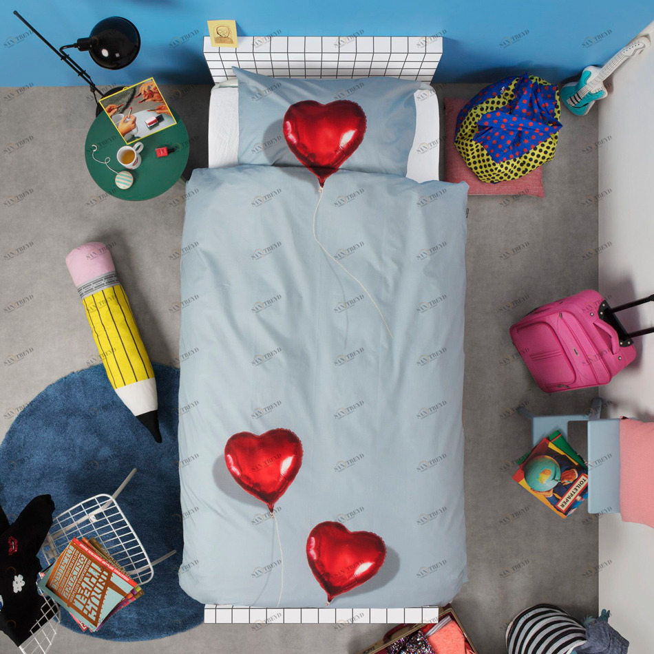 Детское постельное белье односпальное "Сердце в облаках" 150х200 см SNURK  335495 Серый 