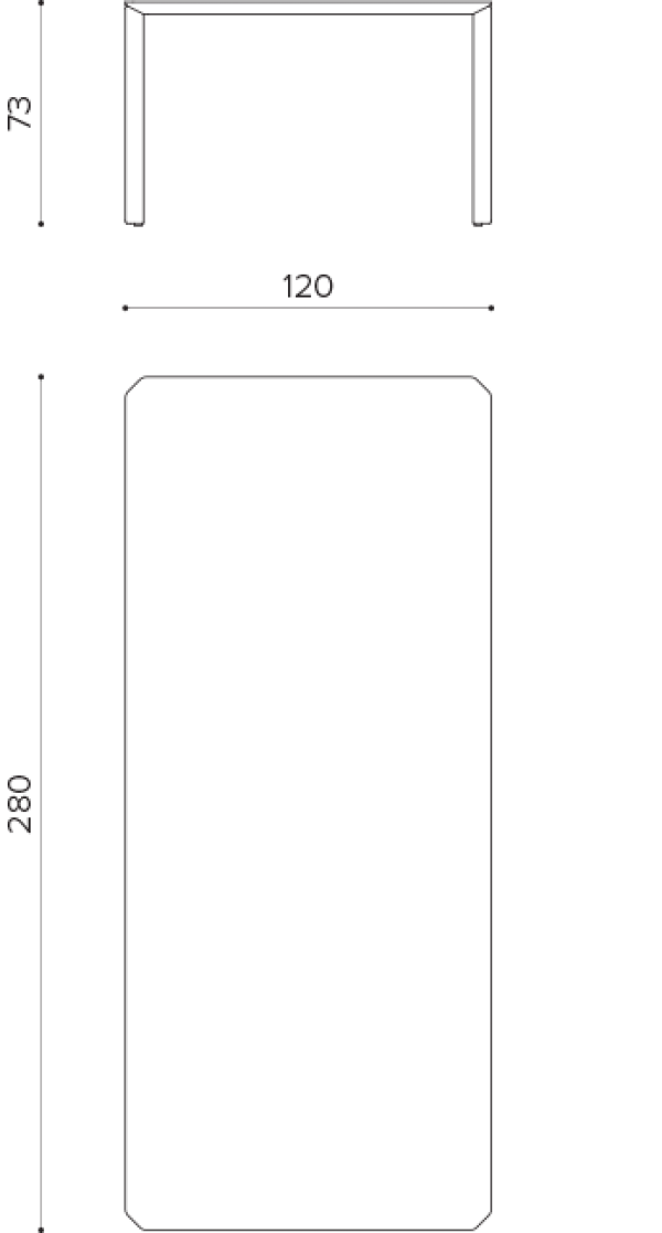 ER 280 Rectangular table 280x120cm True Design Ermete - Вид №1