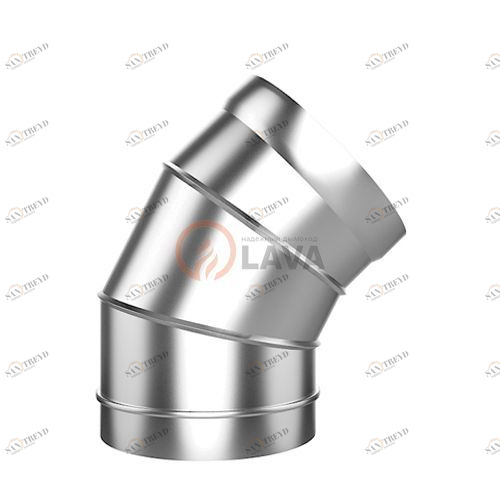 Отвод LAVA 150, угол 45*, нерж. 304 (0,8) 3356