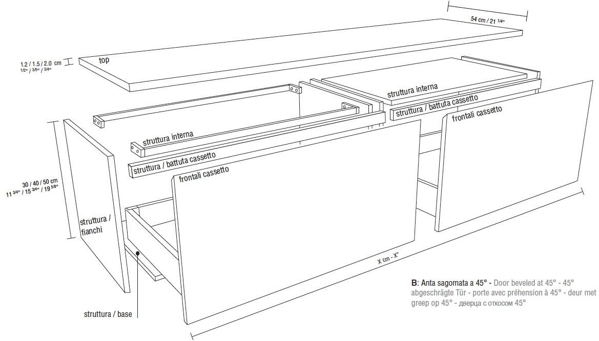 RIFRA Тумба под умывальник из орехового дерева с дверцами Zero bagno sun-id-1436497 - Вид №3