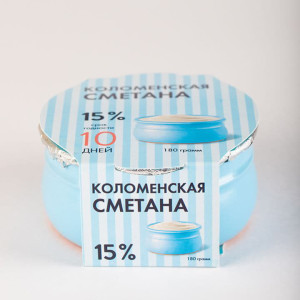 Сметана Коломенская термостатная 15% Коломенское молоко 180 г БЗМЖ