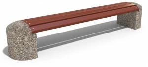 ENCHO ENCHEV - ETE Скамейка из бетона и дерева без спинки  40