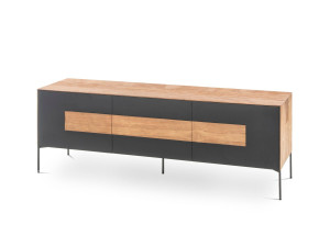 Низкий стальной и деревянный шкаф для телевизора