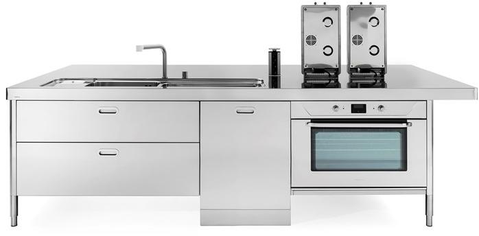 ALPES-INOX Островная кухонная мебель из нержавеющей стали с зоной для закусок Liberi in cucina sun-id-1401432 - Вид №3