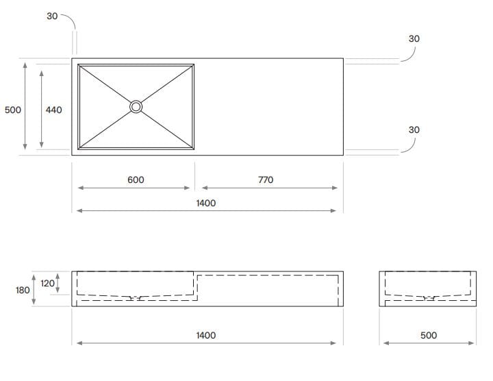 Прямоугольный подвесной одиночный умывальник COCOON Maison ARCH-00045271 - Вид №22