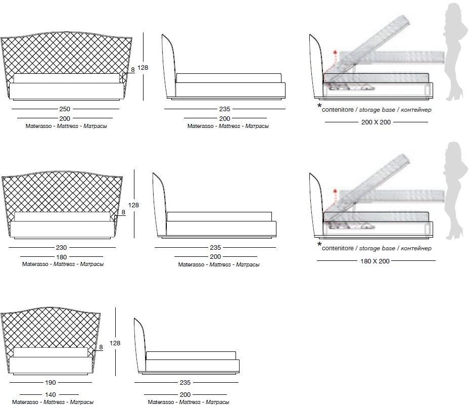 Longhi Двуспальная кровать из ткани с тафтинговым изголовьем Loveluxe 2014 – royal collection W 825 - Вид №4