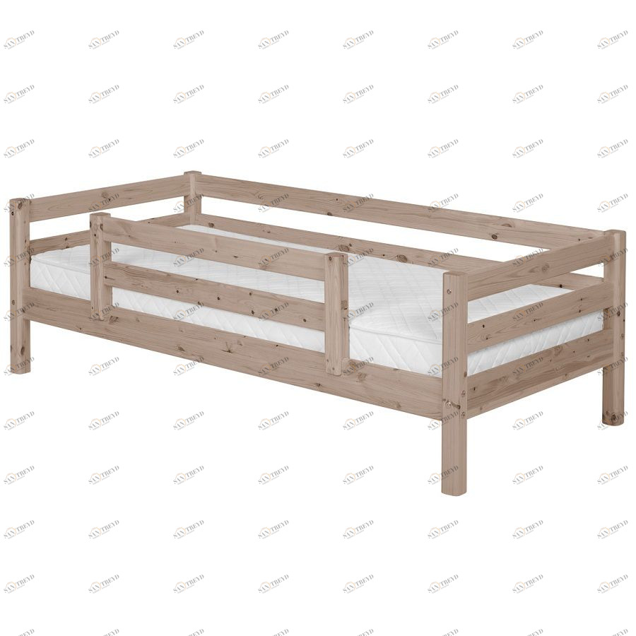 Кровать Flexa Classic с предохранительной планкой по центру, коричневая, 190 см 90101281101