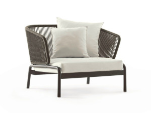 Веревочное садовое кресло с подлокотниками