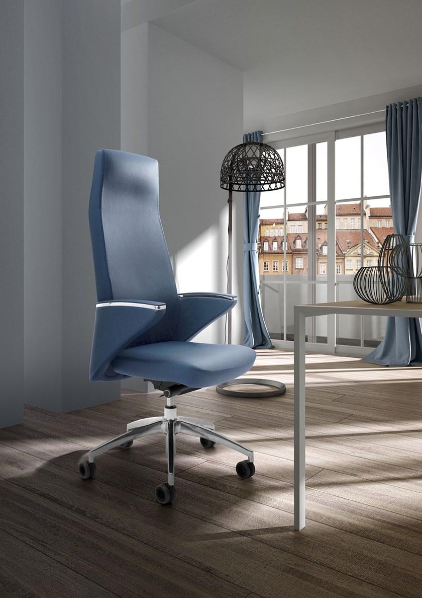 Leyform Поворотное кожаное кресло руководителя с подлокотниками  2600  - Вид №5